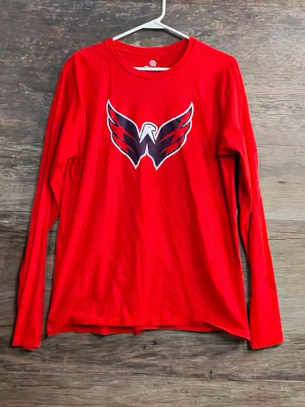 Fanatics Red Long Sleeve Capitals Wing Emblem Tee